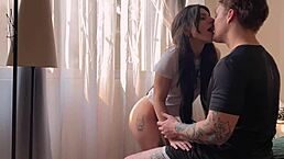 Perfect butt girlfriend bent over for deepthroat and doggystyle with big cock outdoors