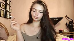 i'm xo bunny that brunette latina with blue eyes smokin and blowin smoke right in your face