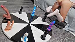 petite stepsister how did you win your own orgasm playing that wheel of dildos with double penetration toys?