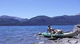 Horny teen couple caught fucking on public beach with huge cumshot