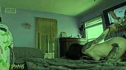 Tatted goth amateur slut makes him cum multiple times inside her tight pussy