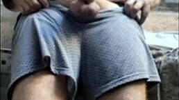 Naughty naked man boldly flashes big cock in homemade exhibitionist videos and photos from country