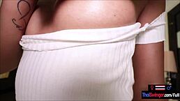 Amateur Thai teen cutie gives blowjob then gets fucked pov style in stockings