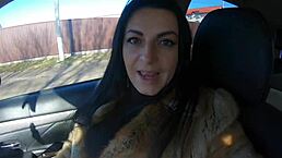 Cheating Wife Goes Fur-Coat Shopping With Husbands Friend For Outdoor Cock Sucking