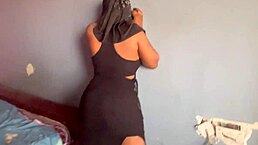 bahbrah stands bent over giving up her big ass pussy doggystyle to monster big black cock in homemade quickie