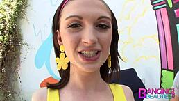 teen brunette slut alana rains takes big cock in gaping anal banging with ass licking and cum in mouth