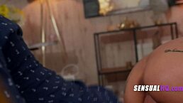 Inked Colombian woman gyrates her hips sensually with a cock inside her shaved pussy