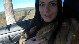 Cheating Wife Goes Fur-Coat Shopping With Husbands Friend For Outdoor Cock Sucking