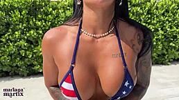 Celebrate Colombian independence with my big American cock inside you, Mariana Martix and JMac