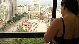 She hired a big black guy for massage, ended up fucking him with her wet pussy... he came so much!!