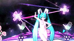 oh wow, hatsune miku in full nude bunny costume from project diva mod looks like a goddess with big tits and ass
