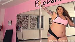 Big Ass BBW Stripper Teases with Belly Dancing and Clothes Ripped