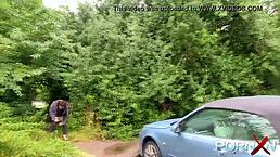 Hey, check out how we picked up lucia love for some outdoor fun with pissing and kissing 😏