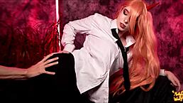 chainsawman pounds power with intense passion in cosplay chains leaving me breathless