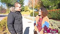 elena de la vega hunts a good stallion in the street for outdoor riding fun