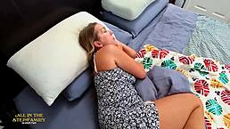 step son plays doctor with curvy step mom kymber leigh in homemade roleplay. mature milf gives deepthroat blowjob to big cock patient.