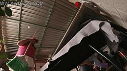 In this casual tale, a Colombian Latina gets caught in her short skirt during Mexican upskirt voyeur action