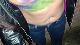 Suegro y nuera infiel después de la fiesta del barrio