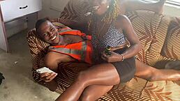 We gathered in the bedroom for a wild 4some with my tattooed ebony colleagues moaning loudly.