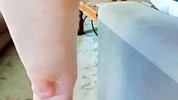 In a homemade video, the mature cougar wife gives a CLOSE UP view while SPREADING her legs and FLASHING her huge big pussy lips.