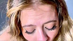 I got a sloppy blowjob from my blonde stepsister before bed