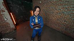 I felt so horny as brunette Lucy sucked my big cock and fucked anally in Fallout cosplay parody VR part 1