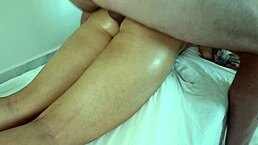 Her Masseurs Finger Slipped into Anal so She Begged for Assfucking with Creampie in Oiled First Time