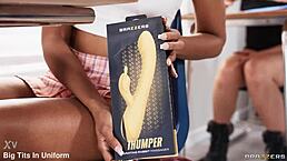 teachers naughty pet olivia jayy gets classroom bubble butt fisting and squirting in schoolgirl shorts