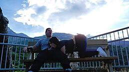 SE LA CHUPO AL DESCONOCIDO EN LA MONTA�A! Teen Amateur Latina Babysitter Sucks Stranger In Mountains. Wild Riding And Flashing Follow!