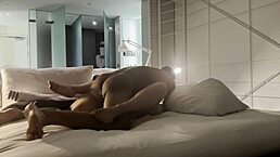 creampie in the middle of the night with my friend luiza marcato and leo santos features rough fucking and shaved pussy action in homemade brazilian style with wet cute babe and monster cock creampie.