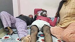 Hey, that servant is licking both the milf's pussy and sucking the girls' assholes in this wild ffm ranch sex!