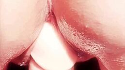 Maturemons spreads her shaved pussy wide on camera. She teases with a huge dildo in close-up, getting everything wet and oiled.