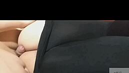 My friend stays overnight at my house in tight leggings hugging her ass finally lets me record her