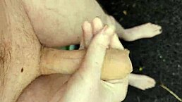 he risks masturbating outdoors in broad daylight from a pov angle