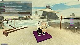 Roblox porn features blonde taking deepthroat and anal in wet doggystyle action.
