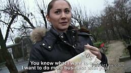 Euro Brunette Flashes In Public And Fucks For Cash In Hardcore Pov