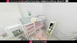 Blonde Milka Way Hints at Shaved Pussy Passion with Wet Moans and Cowgirl Riding in VR