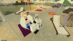 Roblox porn features blonde taking deepthroat and anal in wet doggystyle action.