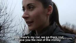 Euro Brunette Flashes In Public And Fucks For Cash In Hardcore Pov