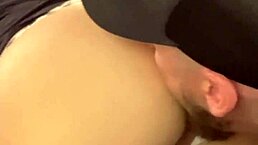 Eating ass and giving foot job in car