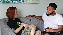 Tattoo chick bends over for the big black cock she craves in intense interracial action