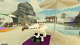 Roblox porn features blonde taking deepthroat and anal in wet doggystyle action.