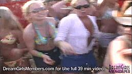 bikinis flash boobs and pussy at texas beach party