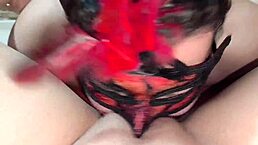 Ay, I'm the milf mexicana culona in nun costume, sucking neighbor's cock then he licks my vagina and fucks me doggy style.