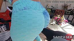 hey so this amateur latina milf with big ass got super horny on her spinning bike and begged for anal fucking plus creampie in her pussy from regina rizzi and marquesxxx