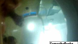 samantha enjoys steamy bath tub sex with abigail mac contrasting blonde big tits and lesbian pool fun