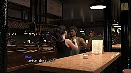 Why does this brunette leap into big ass erotic game action?