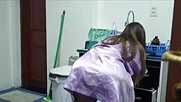 i was making coffee when he surprised me with licking and anal in lingerie