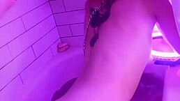 Roommate spies on my cock and turns into a submissive slut right away, begging for rough deepthroat and doggystyle action by the pool.