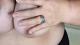 Thick busty granny mature wife gets completely naked in homemade video